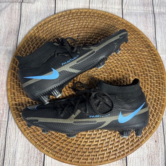 Nike Phantom GT2 Elite DF FG ACC Soccer Cleats Black Iron Grey Blue Size M6/ W8 - Picture 4 of 10